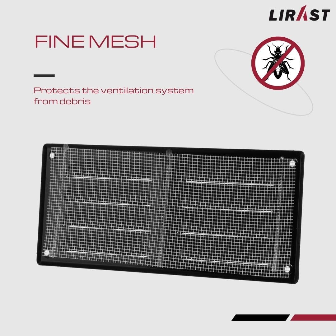 Rejilla ventilación CA negra 8x3 para pared y techo