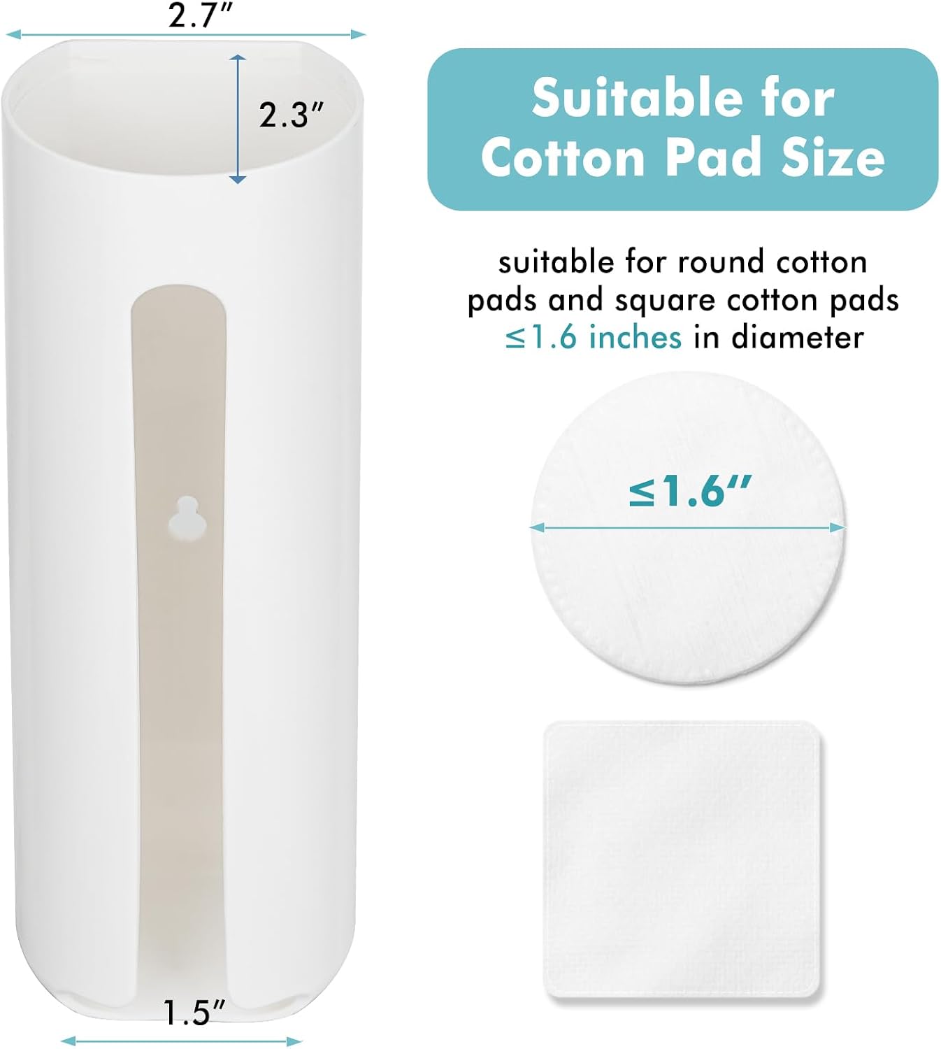 Soporte pared dispensador almohadillas cara