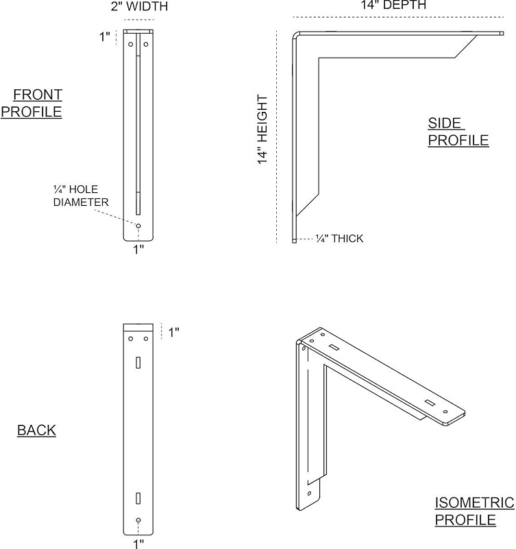 Soporte acero Stockport 2x8x8"