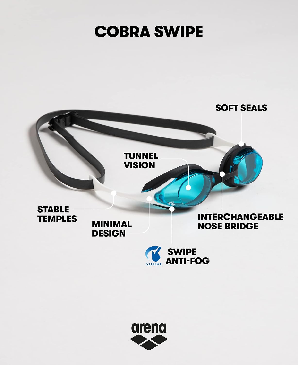 Gafas natación unisex adulto lente policarbonato
