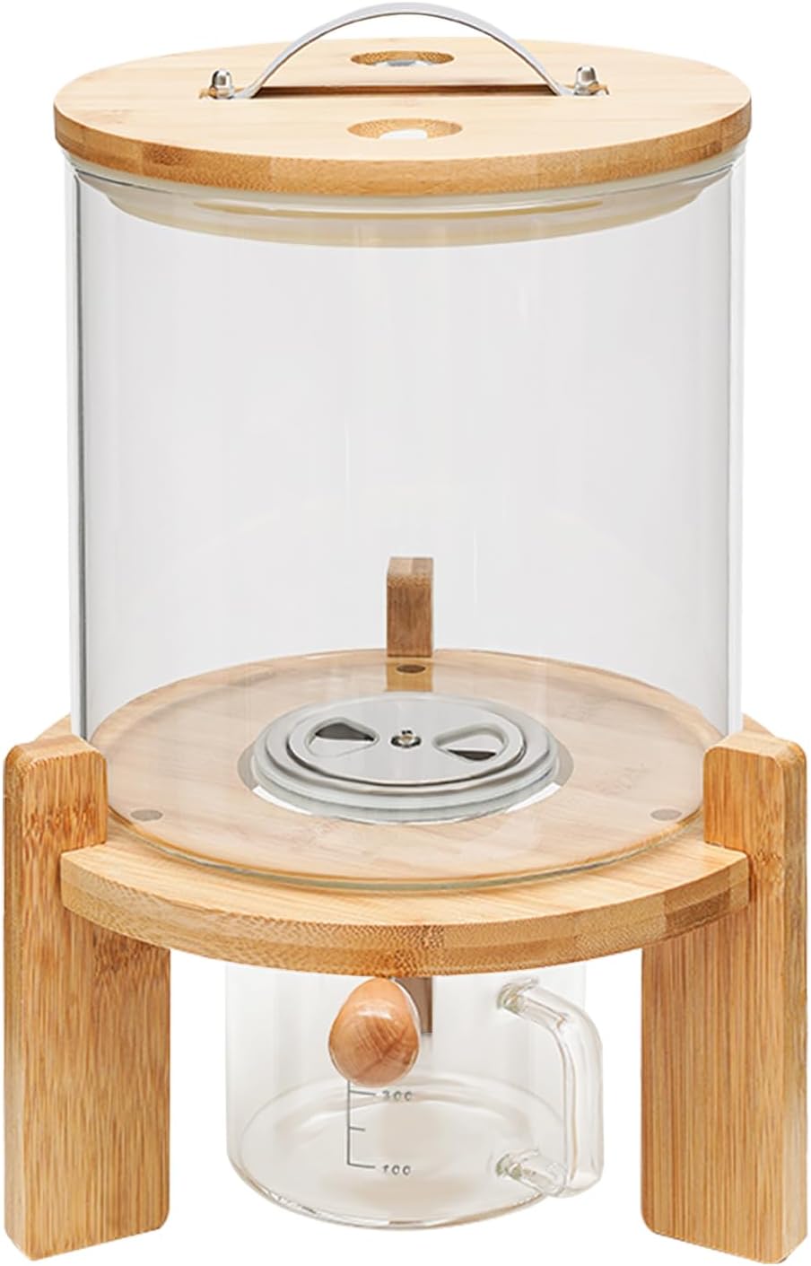 Dispensador vidrio 5L harina cereales tapa hermética