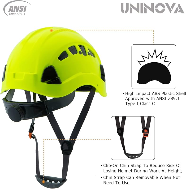 Casco seguridad ANSI Z89.1 ajustable 6 puntos