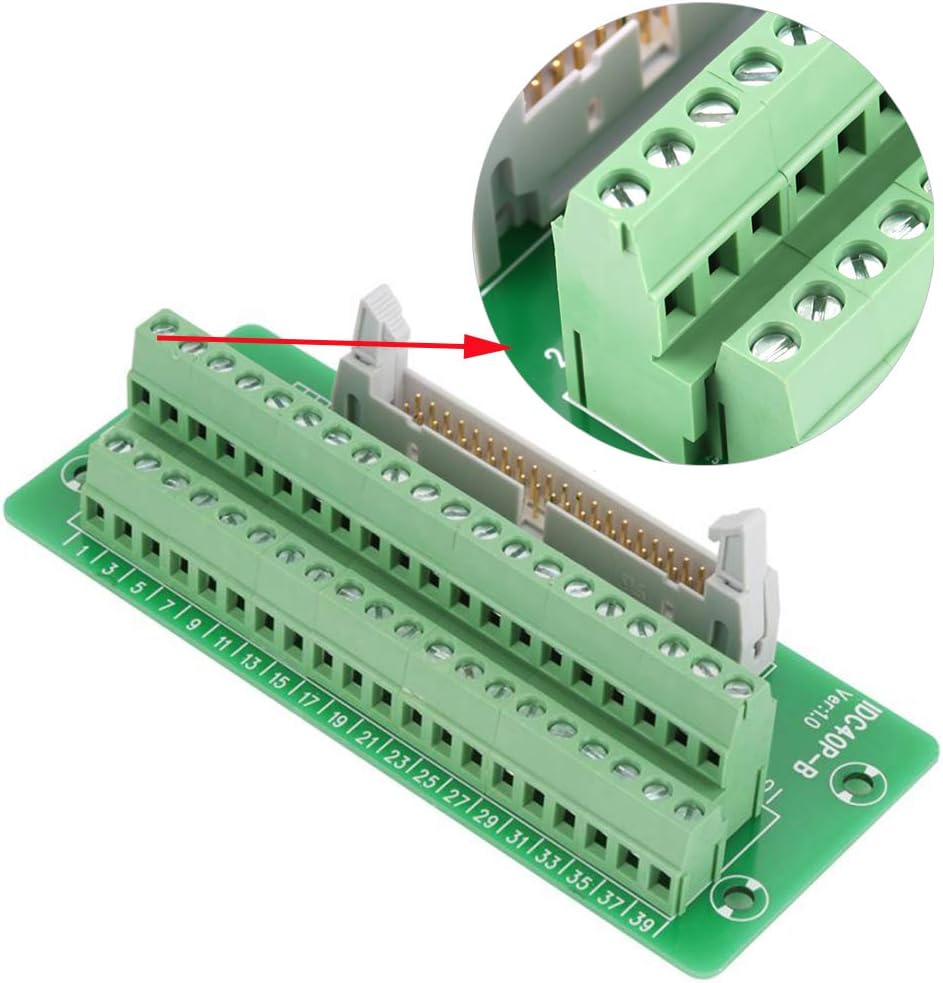 Placa separación cabezal macho 2x20 pins 0.1 para PLC MCU