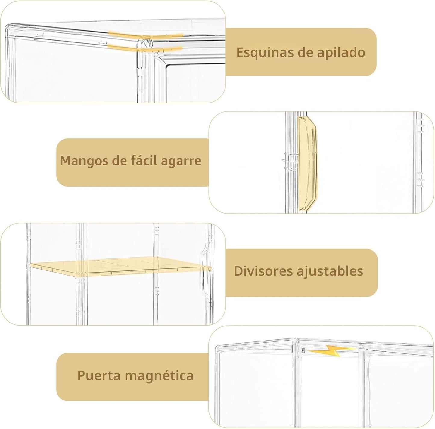 Vitrina acrílico 2 niveles puerta magnética