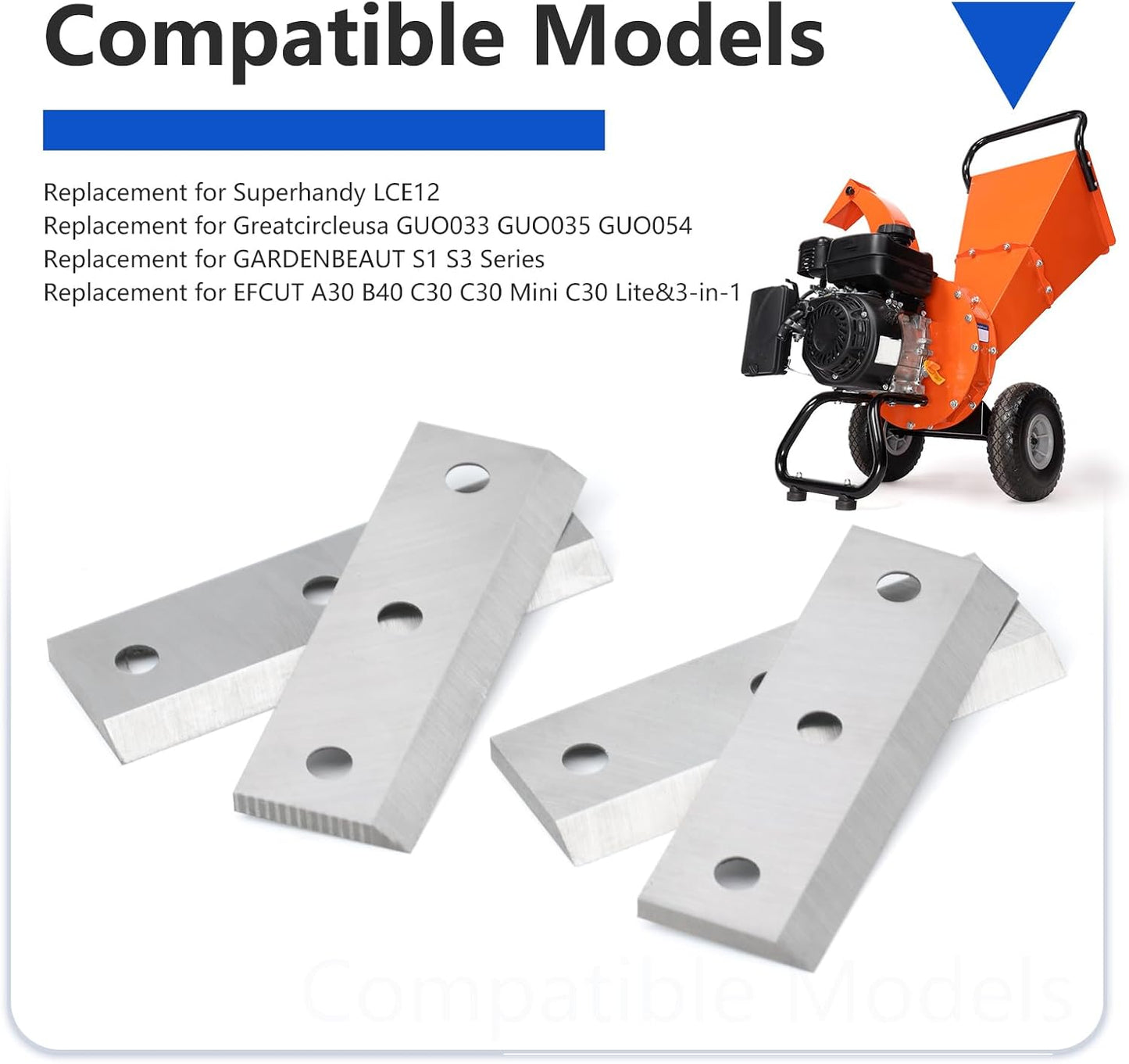 4 Cuchillas Trituradoras Madera Repuesto Superhandy LCE12