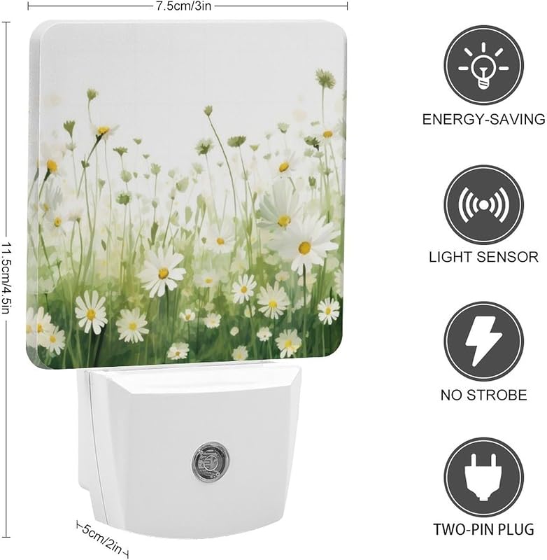 Luz nocturna de flores con sensores automáticos para dormitorio