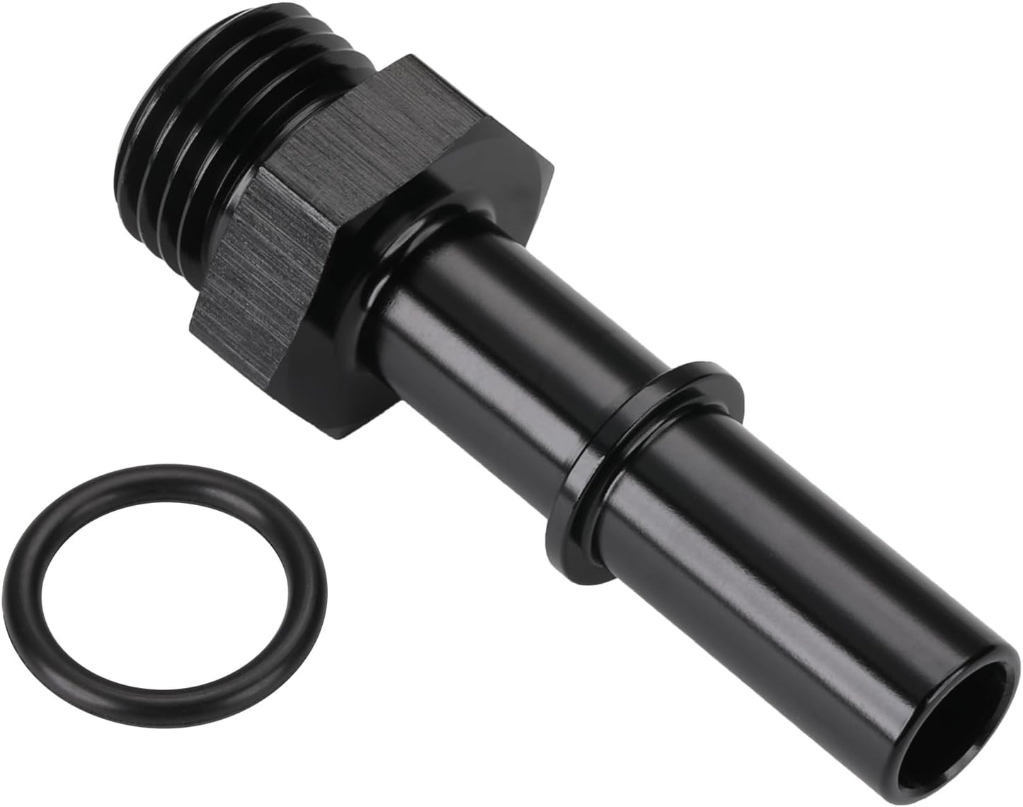 Adaptador EFI macho 3/8 SAE aluminio negro