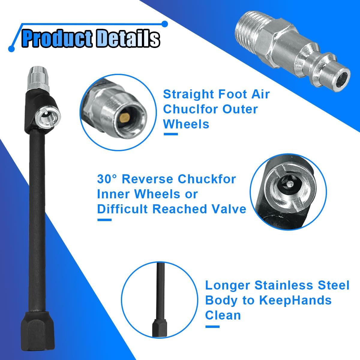 Set portabrocas aire neumáticos doble cabezal FNPT 1/4pulg