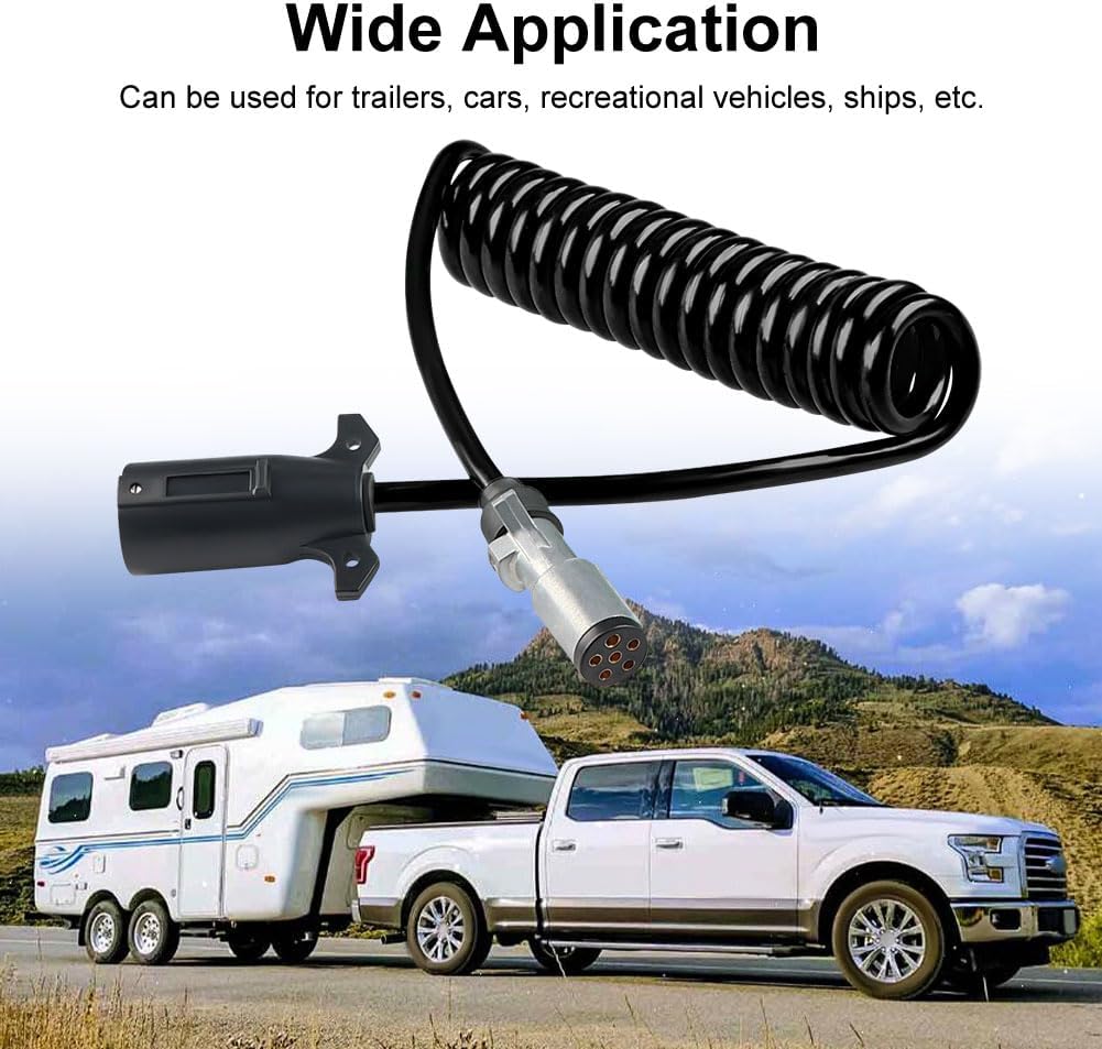 Kit enchufe remolque 7 cables adaptador 7 a 6 pines 8" negro