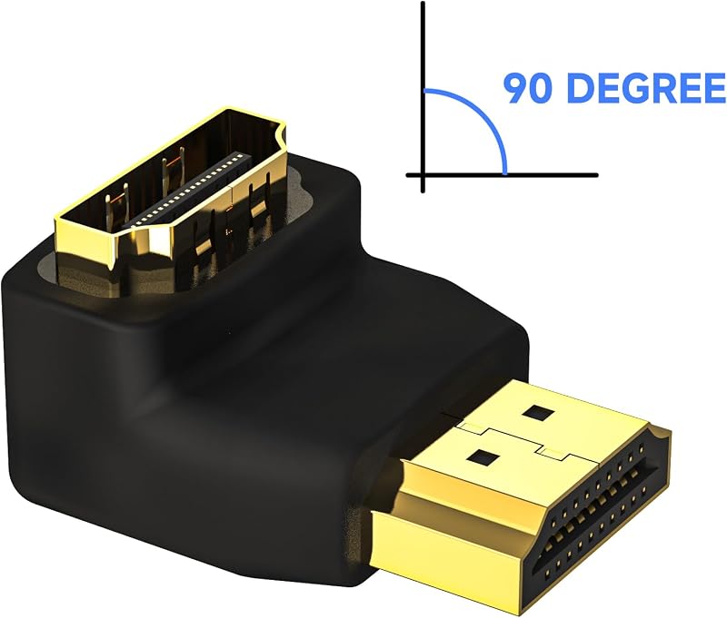 Adaptador HDMI 90 grados 2 pzas macho hembra 4K 60Hz