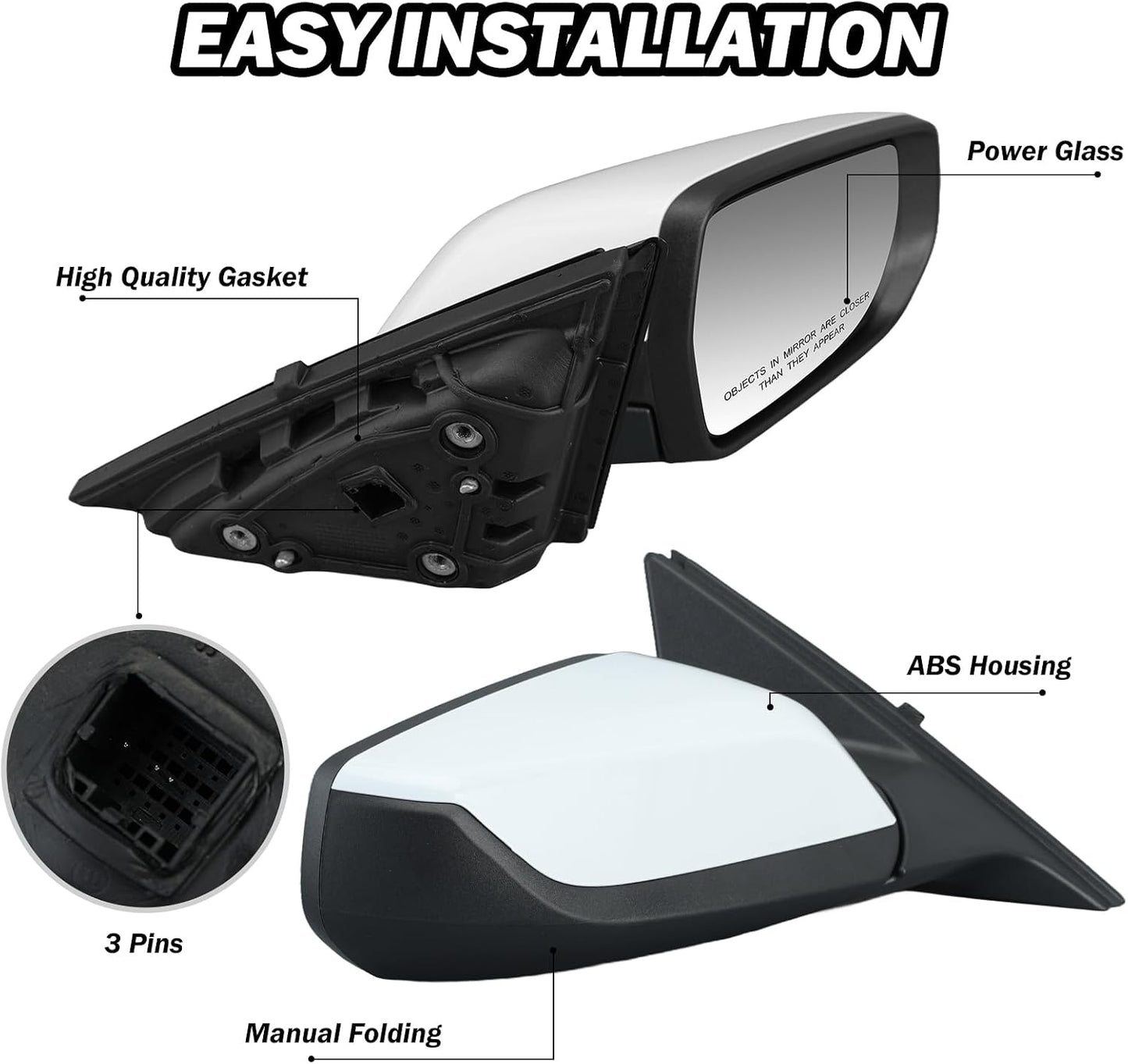 Espejo retrovisor pasajero Chevy Malibu no calefactado