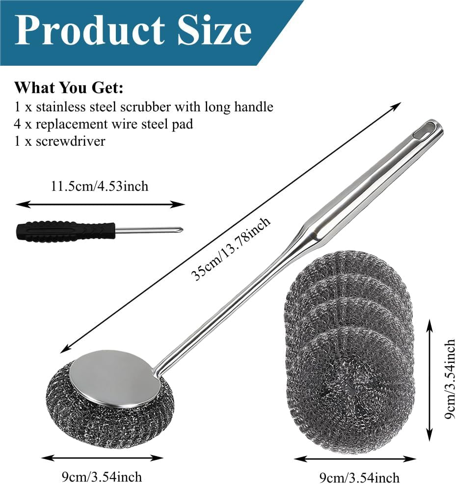 Set 6 cepillos acero inox para hierro fundido