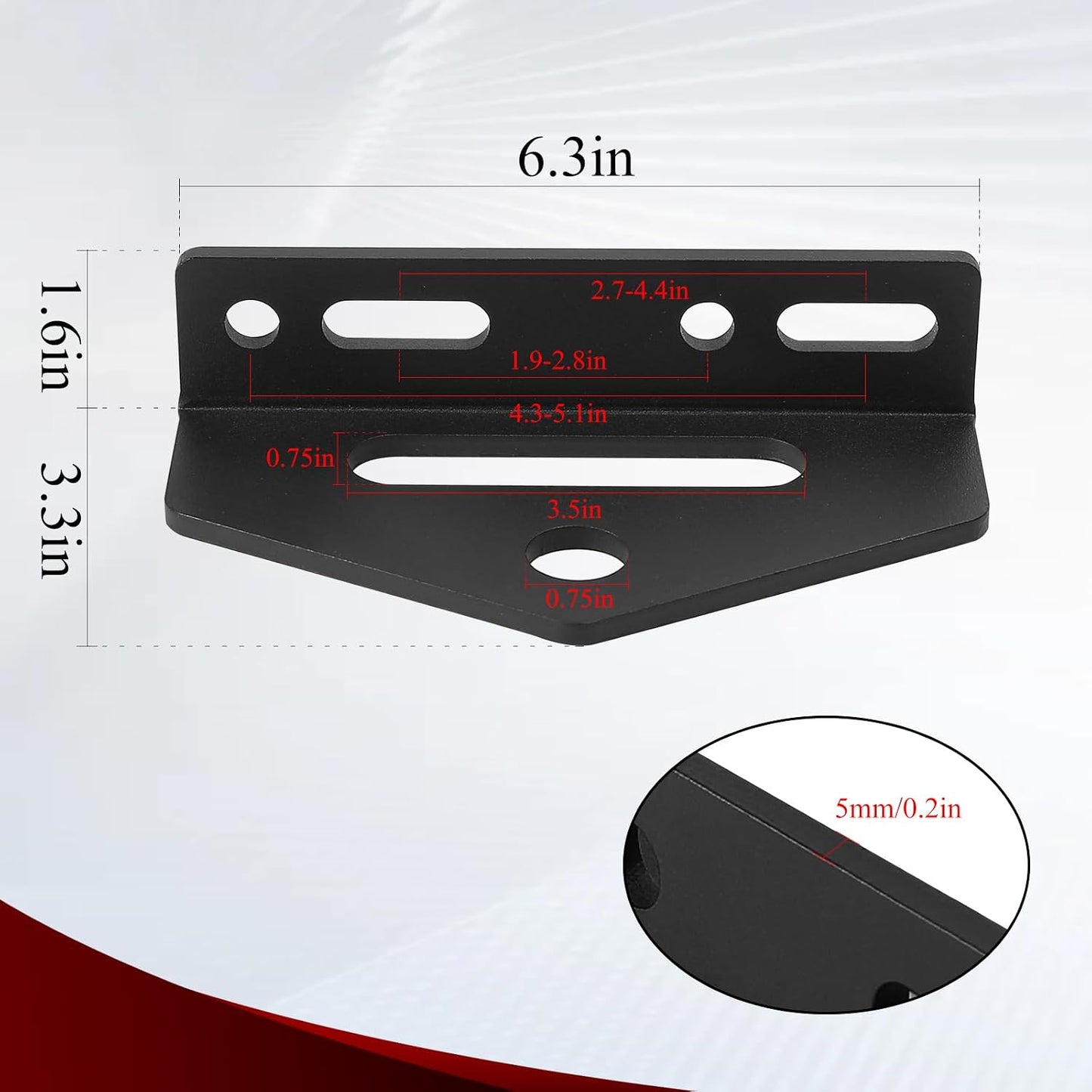 Enganche universal remolque giro cero acero carbono 5mm
