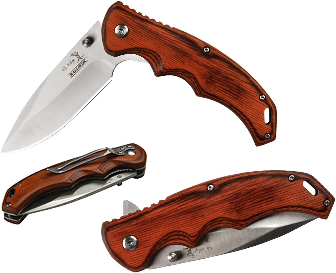 Cuchillo plegable 3.5" trébol 4 hojas con clip