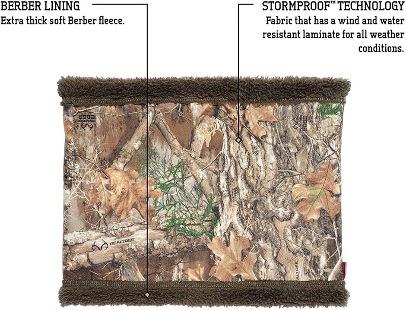 Polaina cuello camuflaje realtree edge para hombre