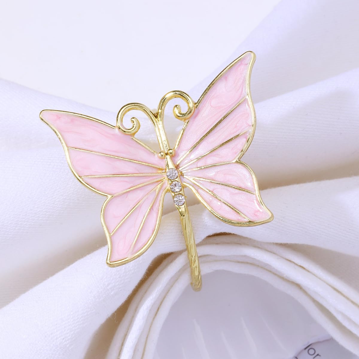 Set 6 servilleteros mariposa rosa para boda y fiestas