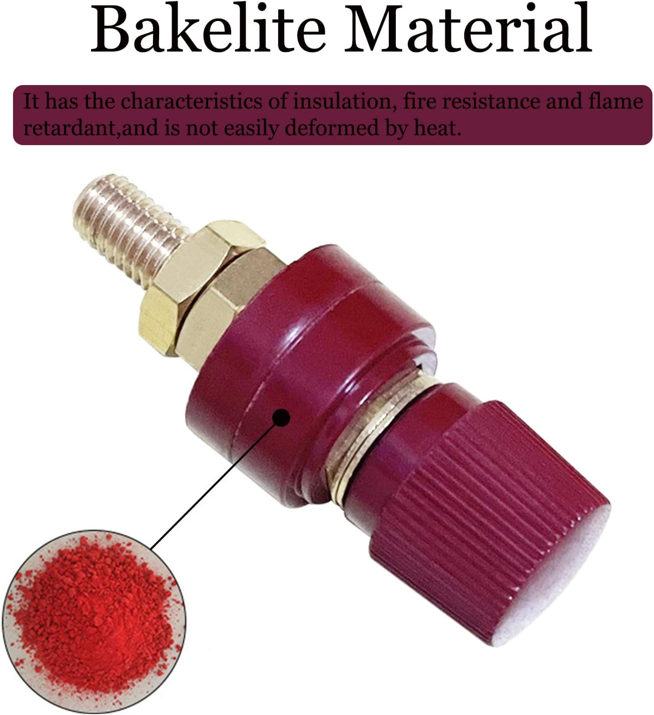Conector batería cobre 1/4" kit M6 para auto RV barco 4 pzas