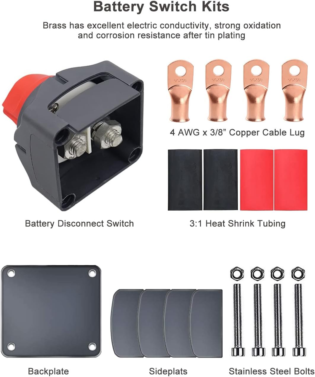 Interruptor aislamiento 12-48V terminales anillo 4AWG-3/8