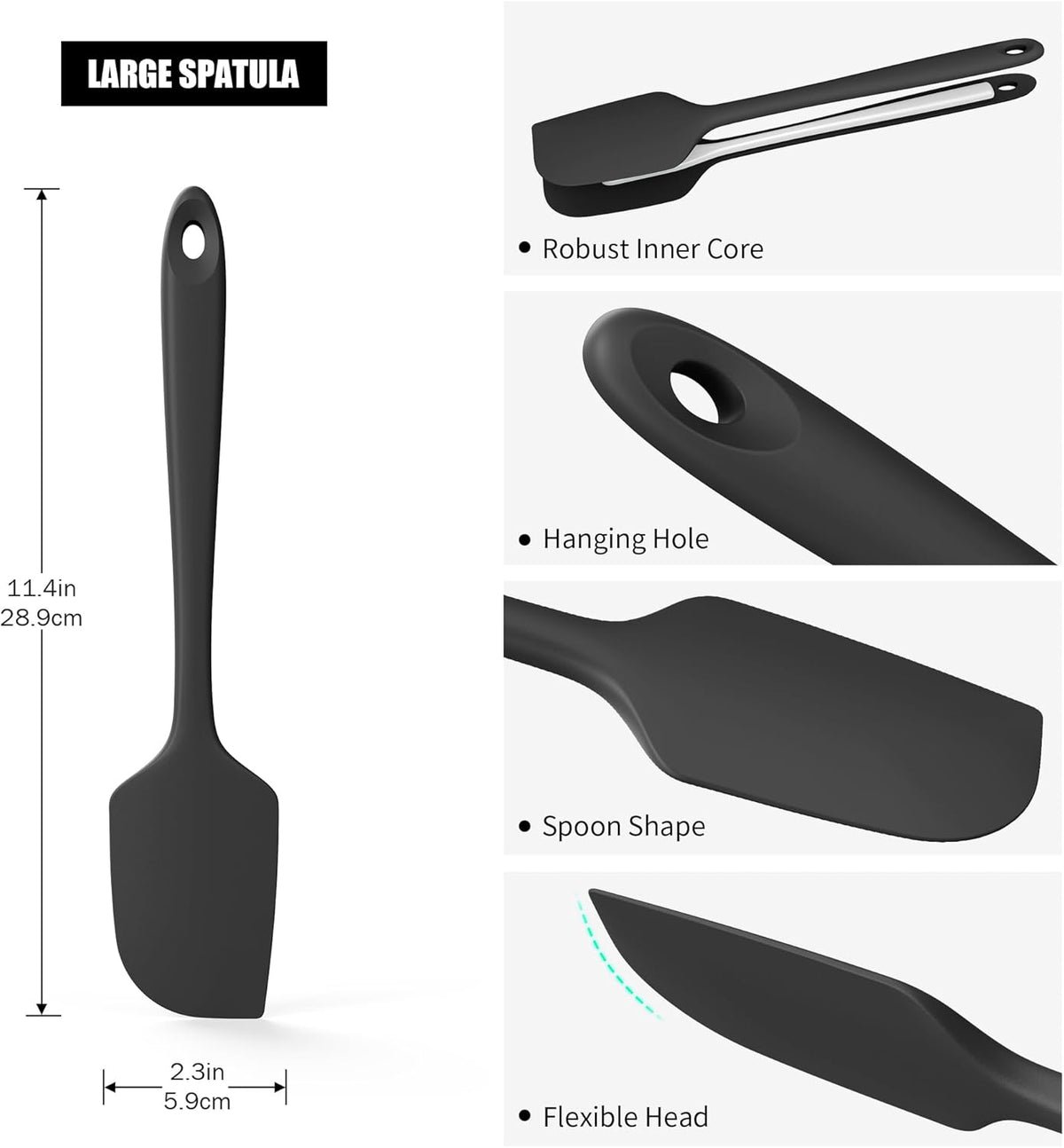 Espátula silicona resistente 600°F para hornear