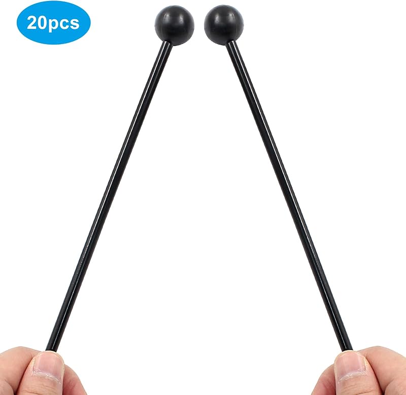 20 Mazos Plástico Glockenspiel 10.6pulg Xilófono Negro