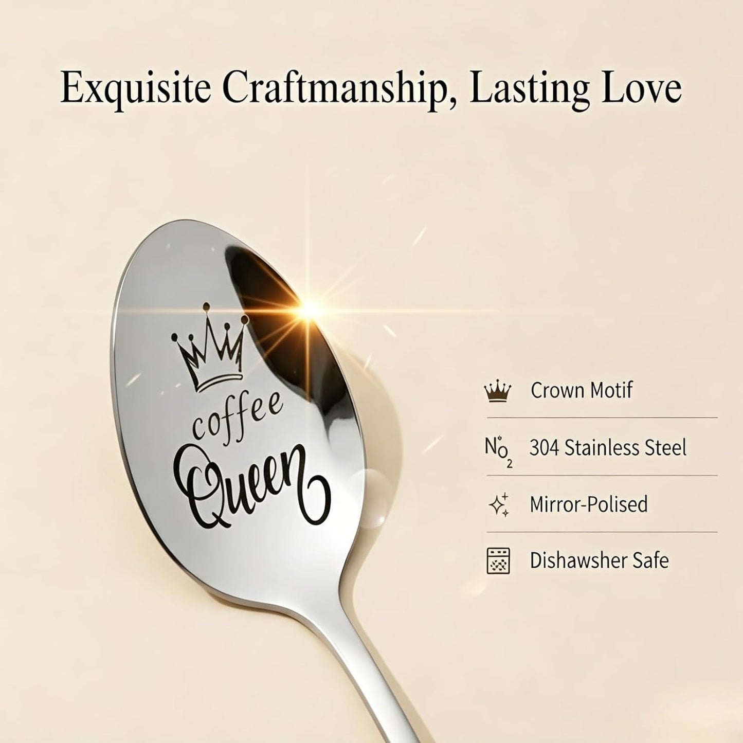 Cucharas regalo para mujer amante del café con caja
