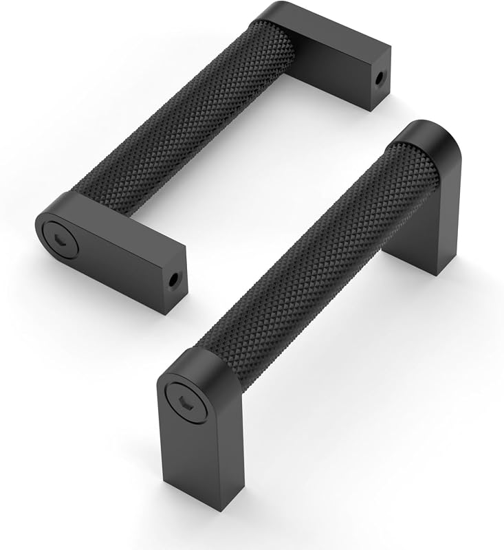 10 Tiradores Gabinete Negro Mate 3" Manija Cocina