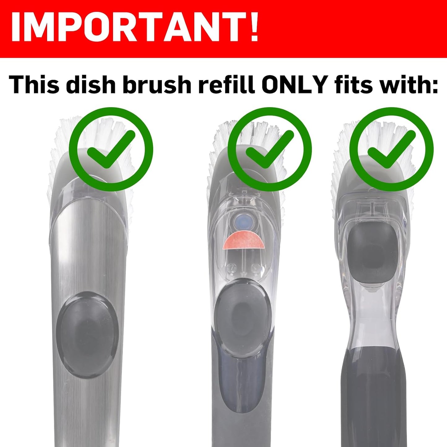 4 Pzas Cabezal Cepillo Platos para Dispensador Jabón OXO
