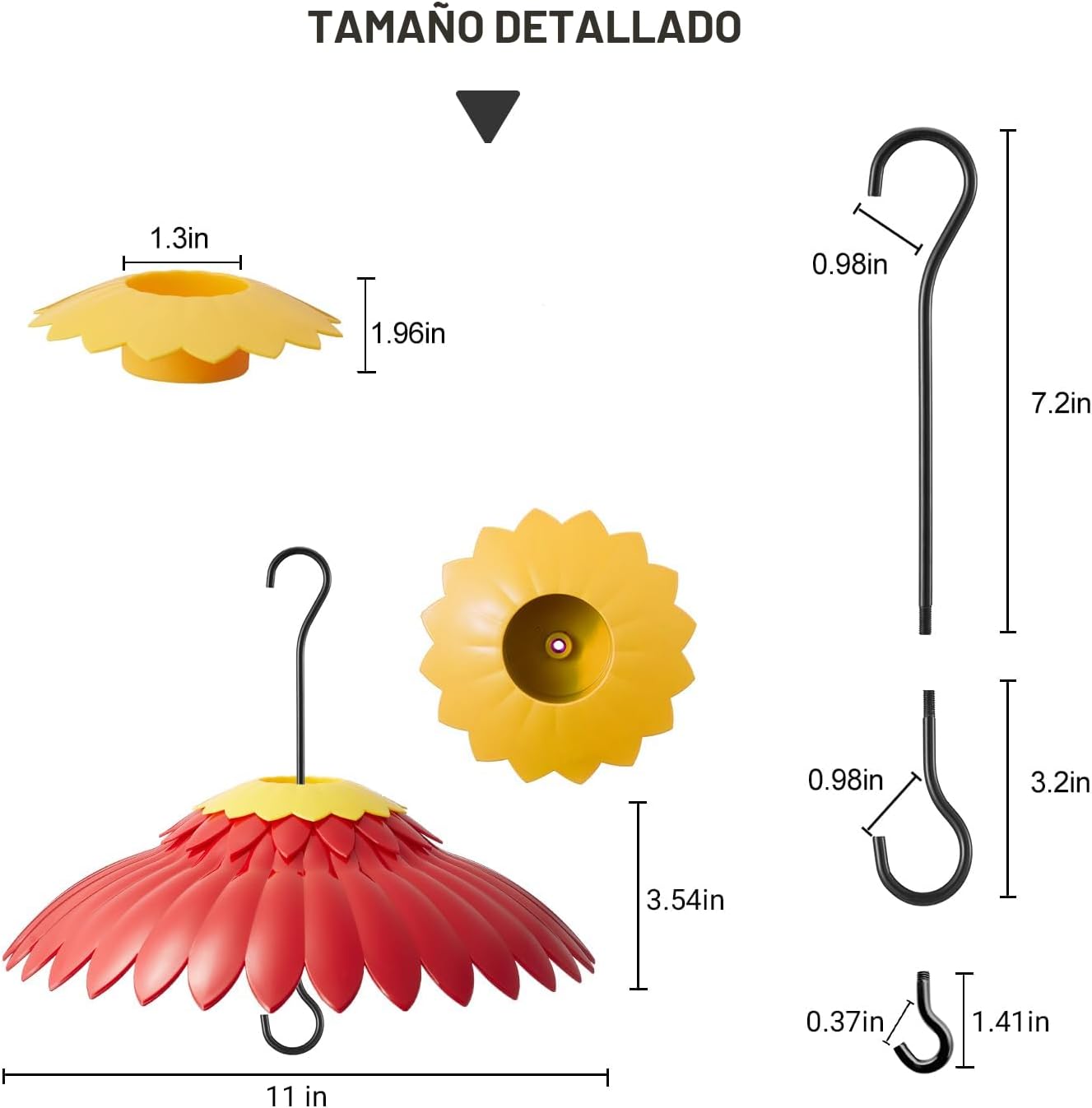 Cubierta lluvia comedero pájaros roja con deflector 11"