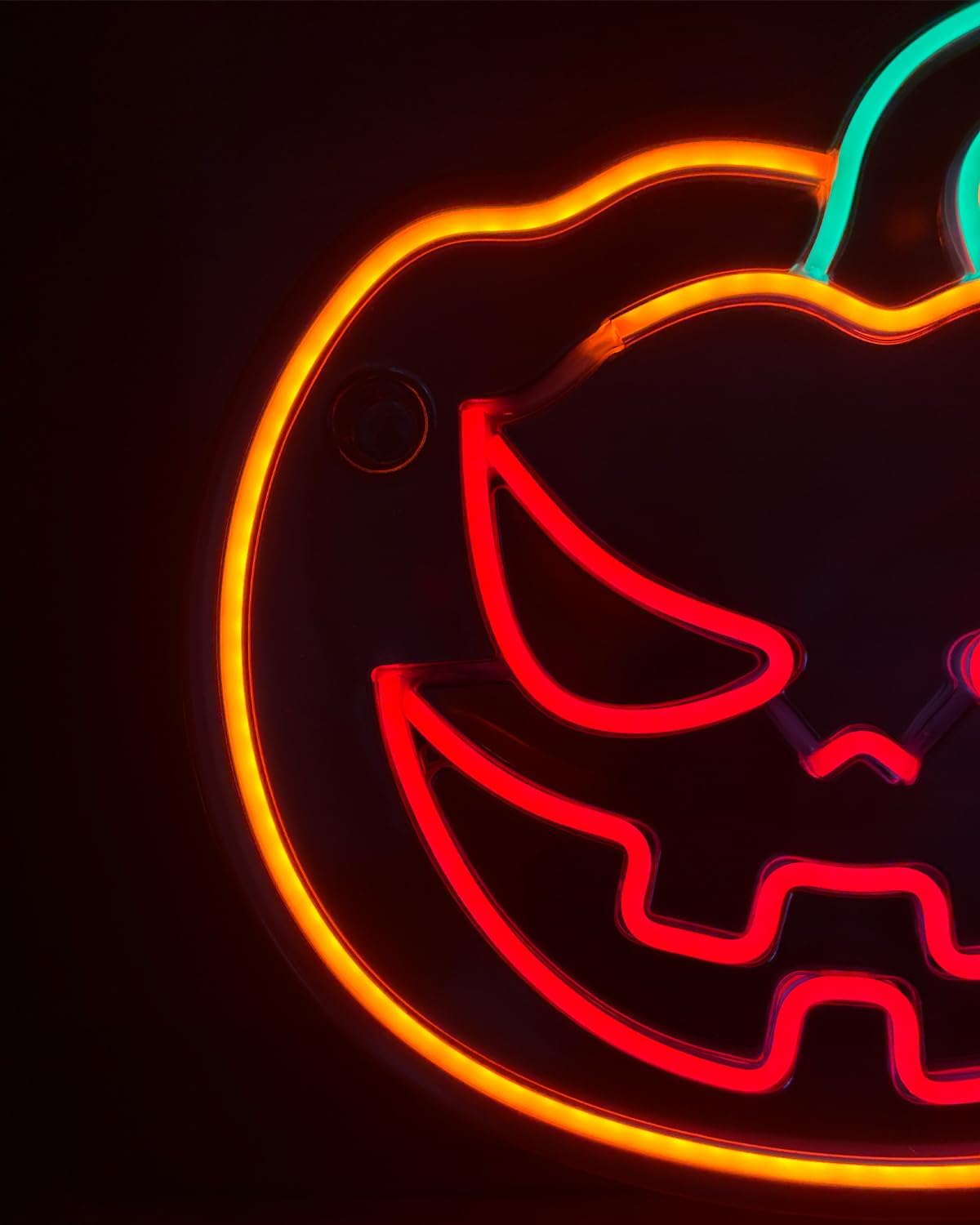Letrero neón calabaza Halloween 13x12.5pulg regulador LED