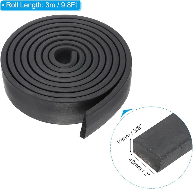 Tiras espuma EPDM insonorizada 9.8ft 1.969x0.394pulg negro