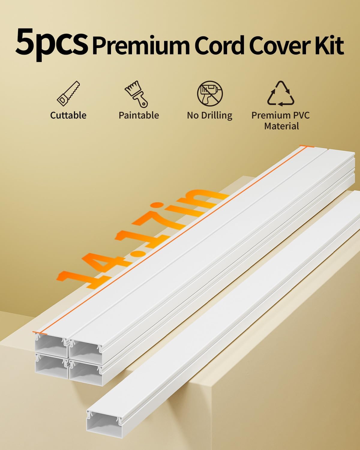 Cubiertas para cables pared 2-3 hilos 70.8pulg blanca