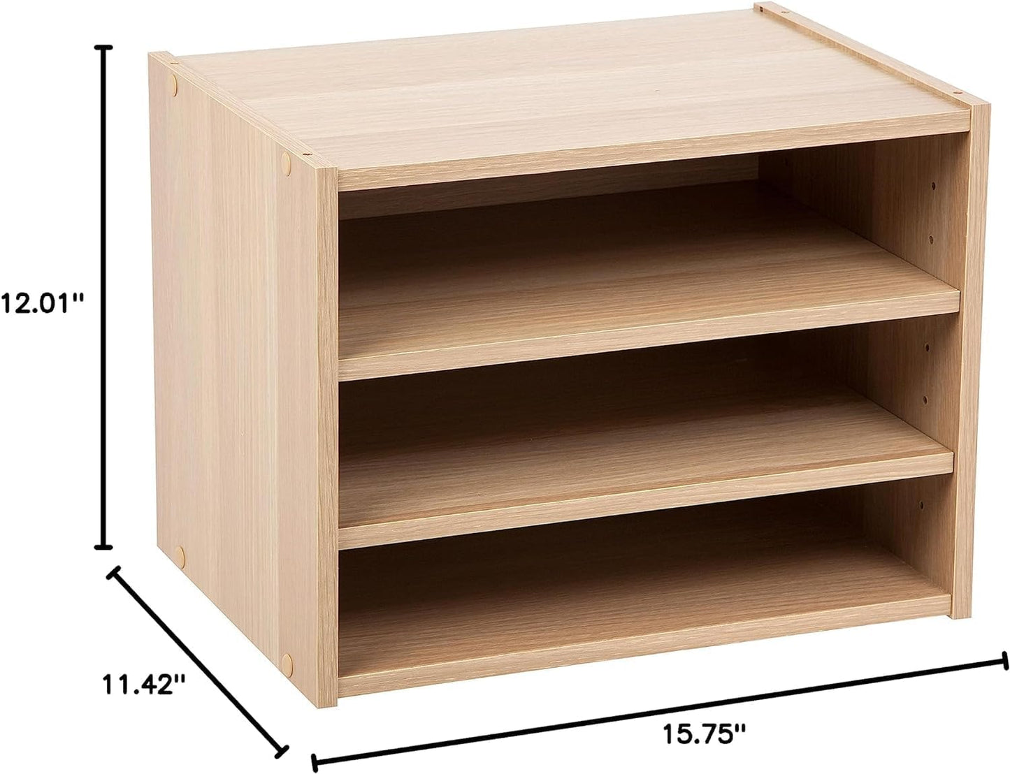 Caja almacenamiento madera modular puerta marrón claro