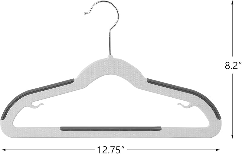 30 Pzas Perchas Plástico Niños Almohadillas Antideslizantes Gris