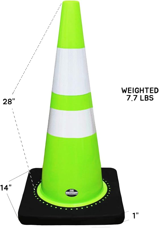 Conos PVC seguridad 28pulg cuello reflectante base negra