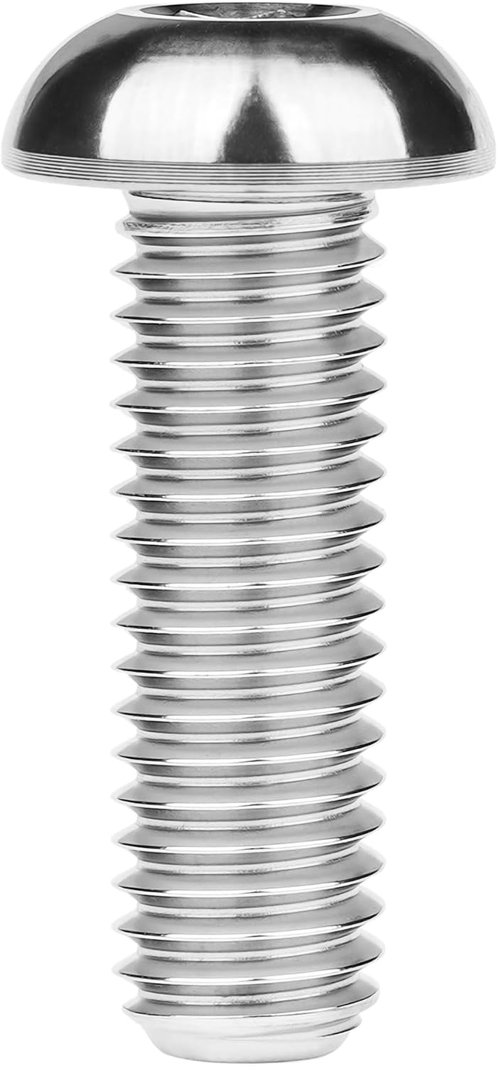 Tornillos cabeza botón titanio M8x25mm plateado