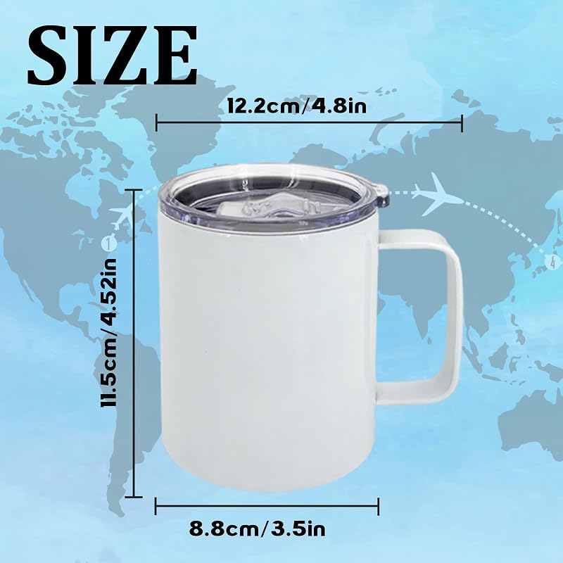 25 Tazas Sublimación 12oz Acero Inox con Tapa Popote
