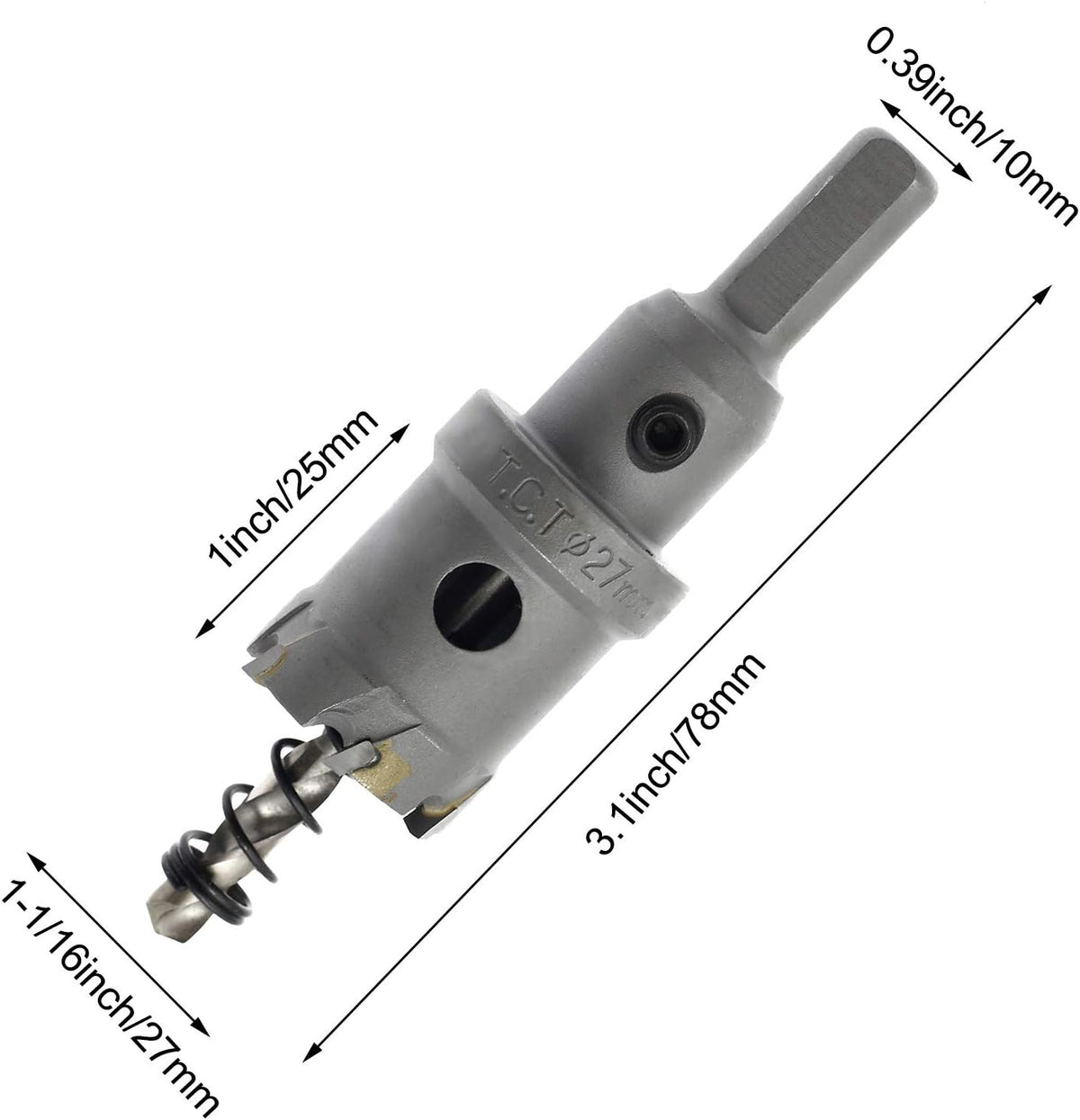 Broca TCT diente inclinado para acero inox