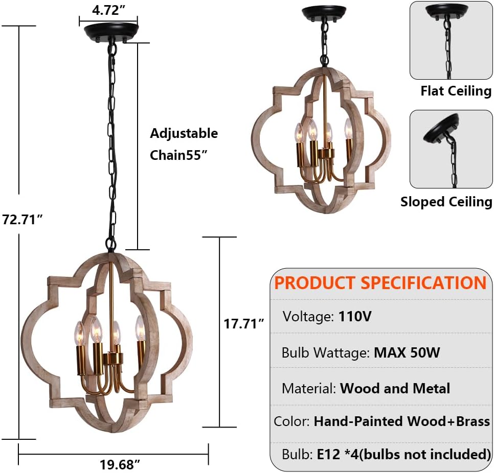 Candelabro 4 luces madera campo francés color dorado