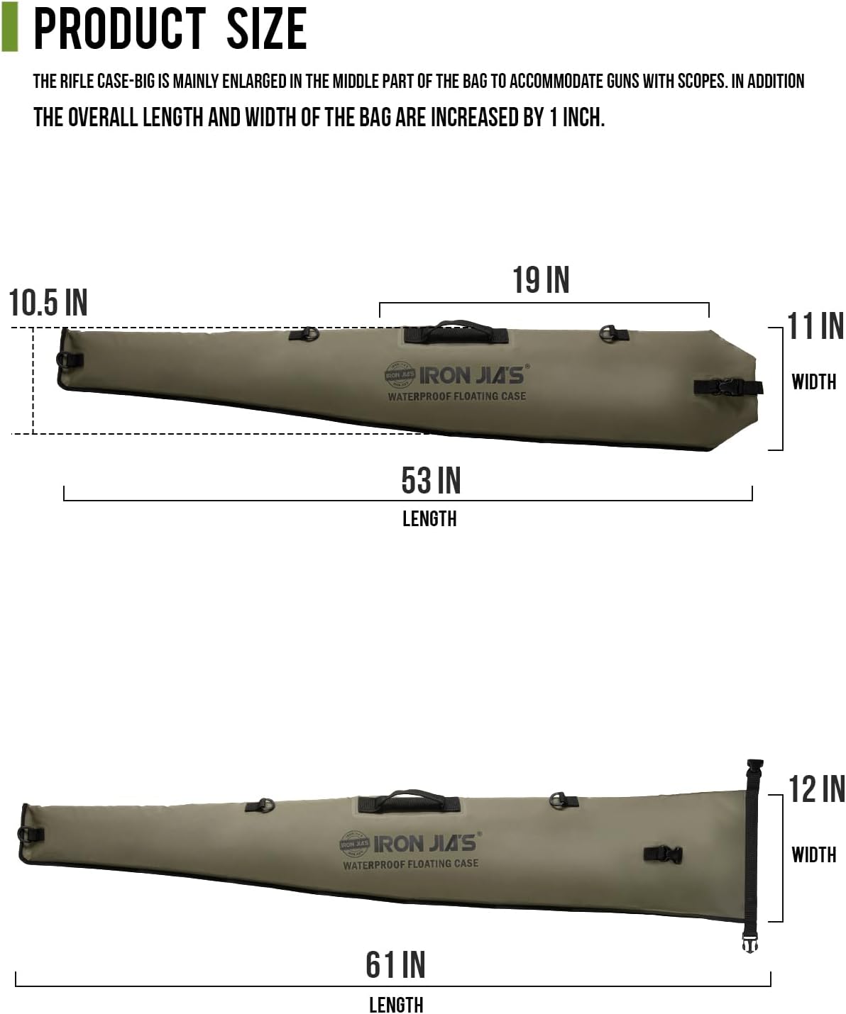 Estuche impermeable 51x11pulg bolsa flotante