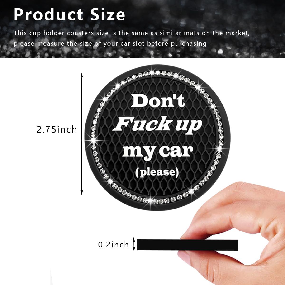 2 Pzas Posavasos Antideslizantes para Auto con Inserción Automática