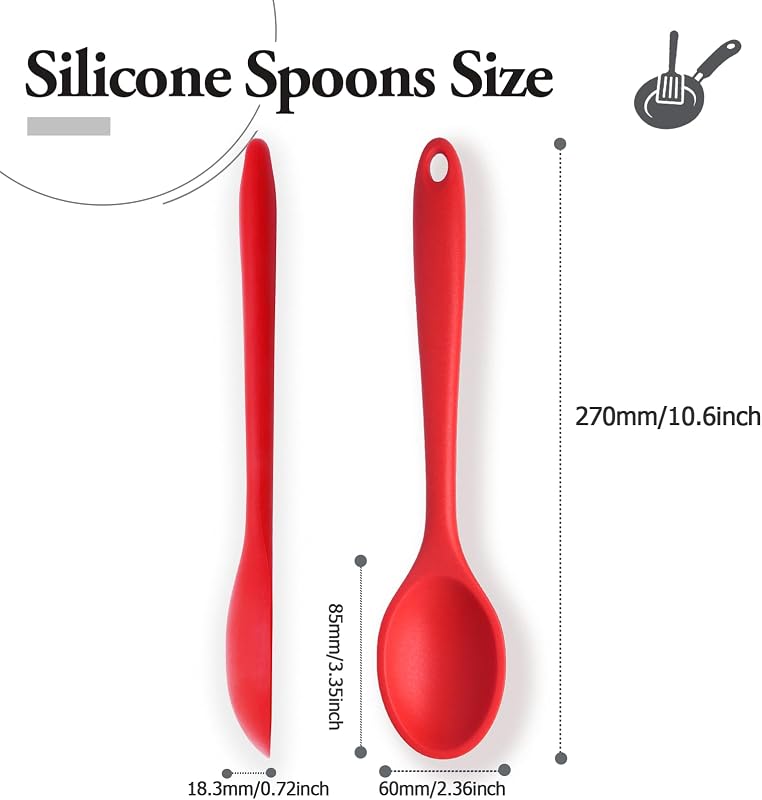 2 Cucharas Silicona Antiadherentes para Cocinar Hornear
