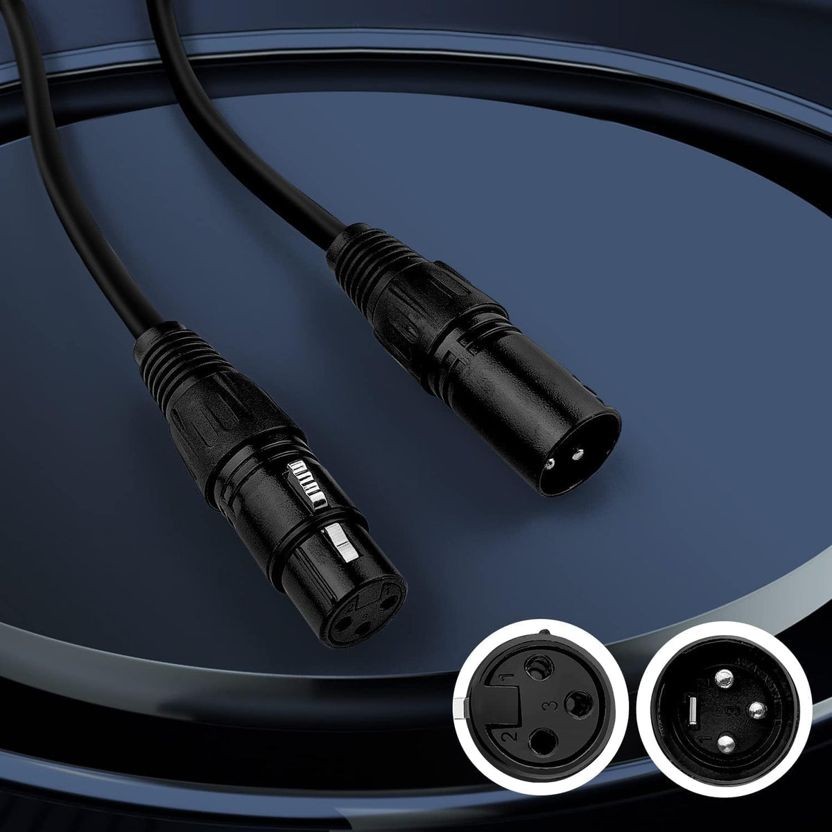 Cable DMX 25ft pack 4 XLR macho a hembra 3 pines