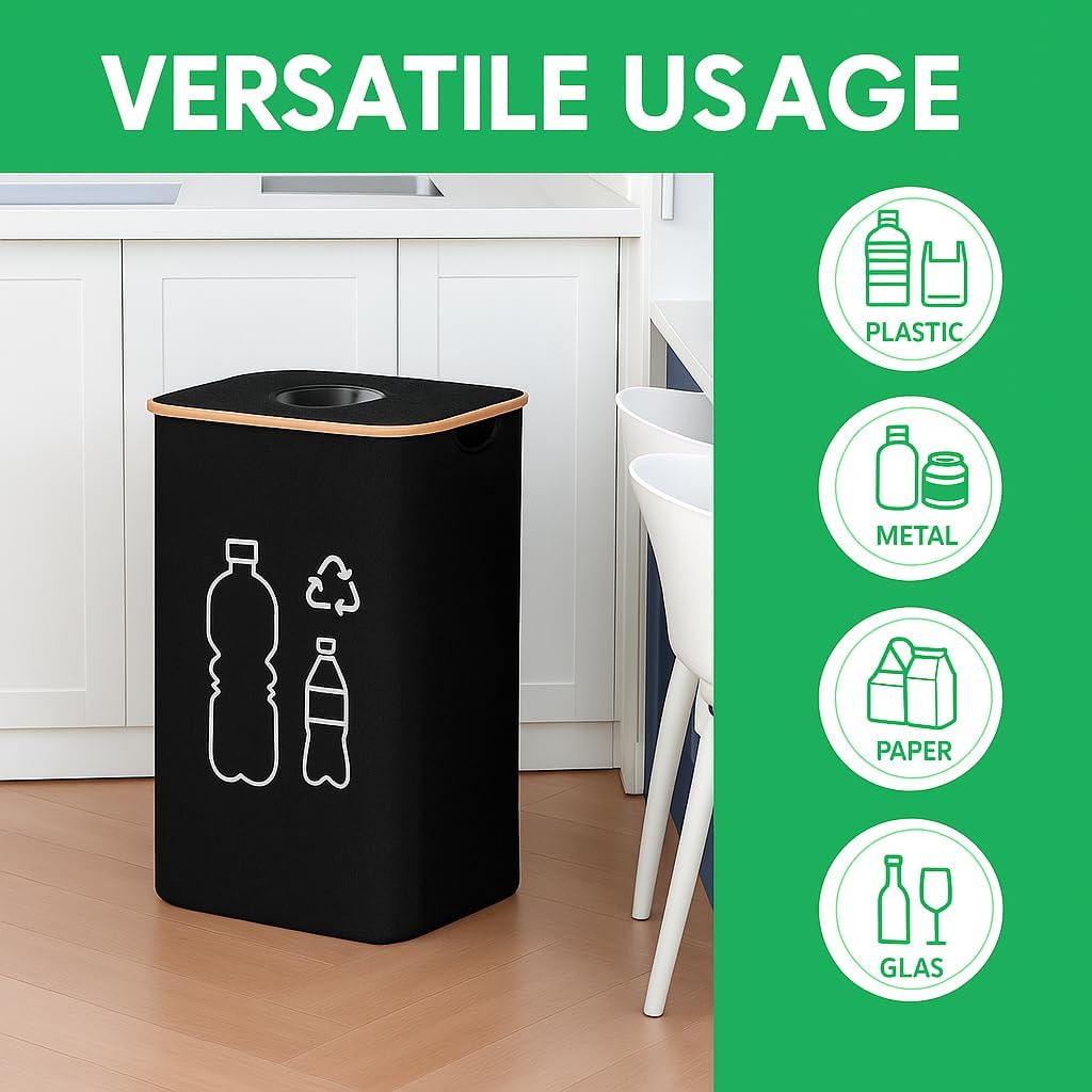 Papelera reciclaje 100L bolsa extraíble para botellas