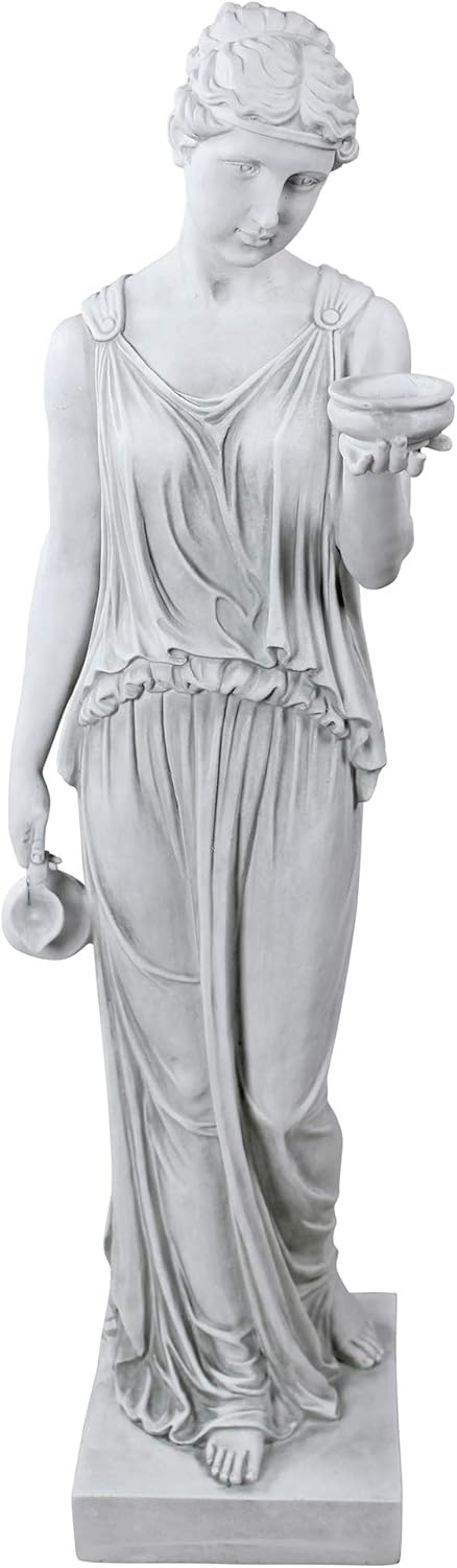 Estatua Hebe griega mujer patrona juventud 10x32pulg poliresina