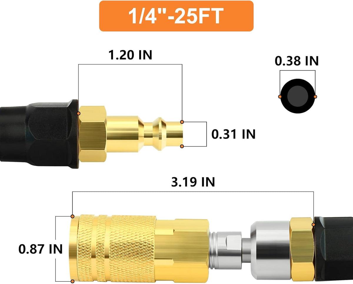 Manguera aire poliuretano 1/4x25ft con restrictor