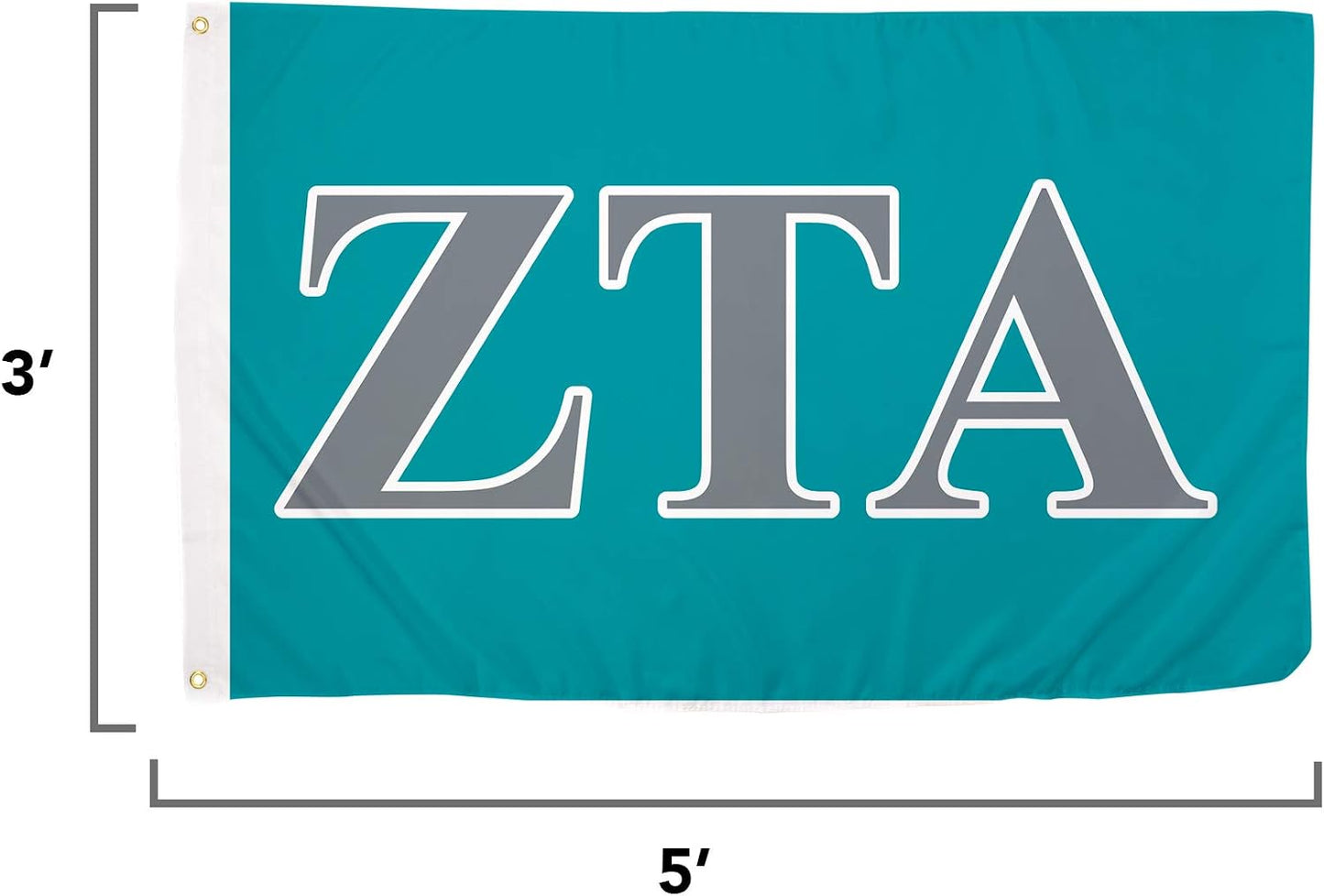 Bandera Zeta Tau Alpha 3x5ft Hermandad Griega
