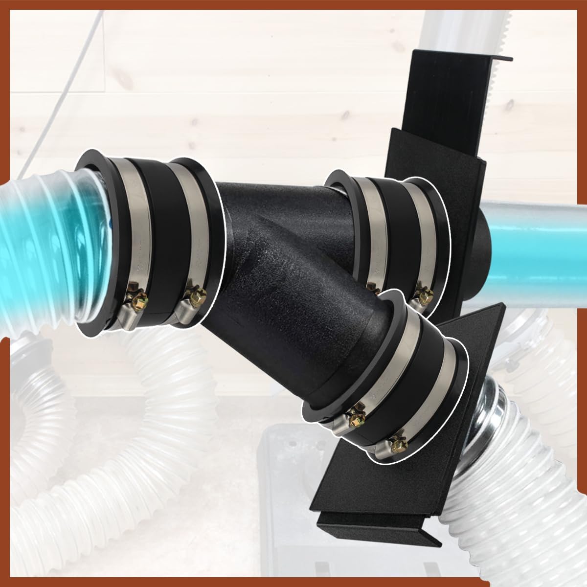 Manguito flexible 4pulg acoplador manguera polvo carpintería