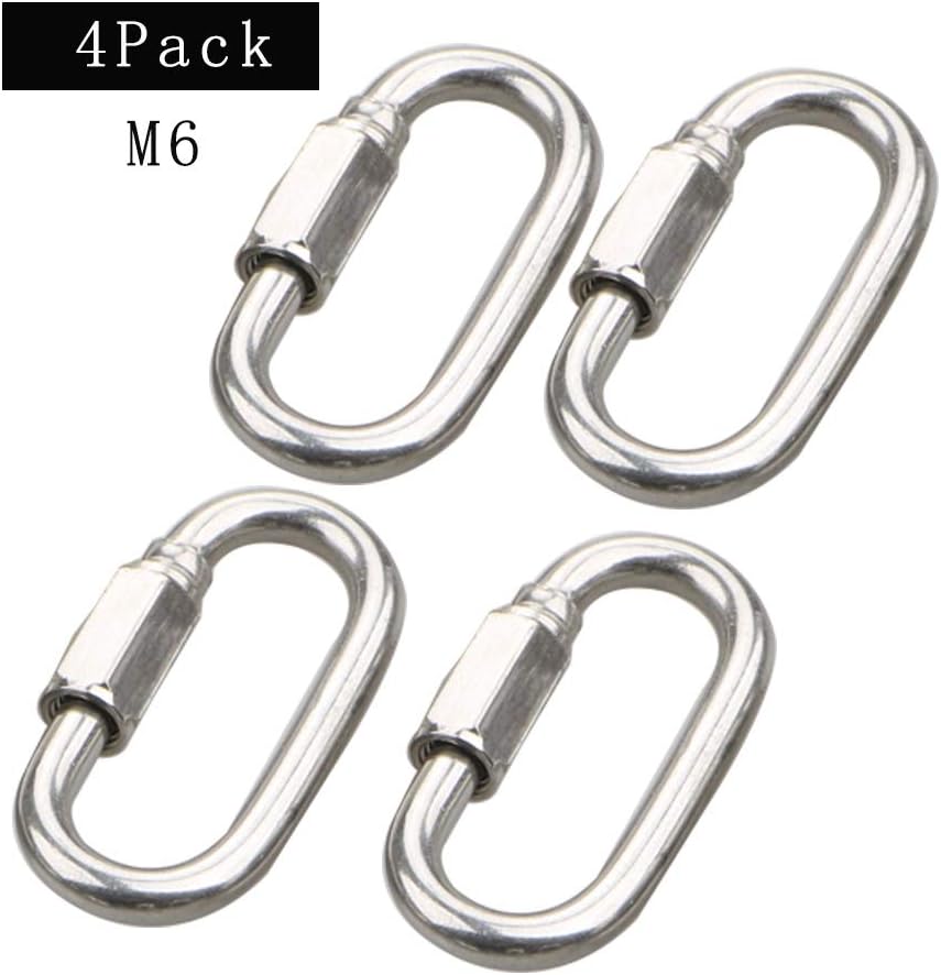 Conector cadena acero inox 304 forma D para mosquetón hamaca