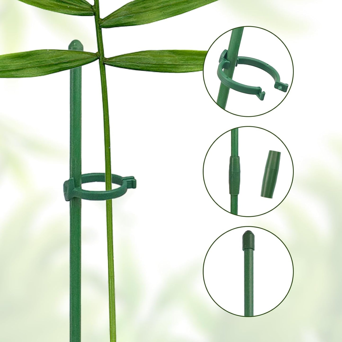 40 Estacas Soporte Plantas 12" con 80 Clips