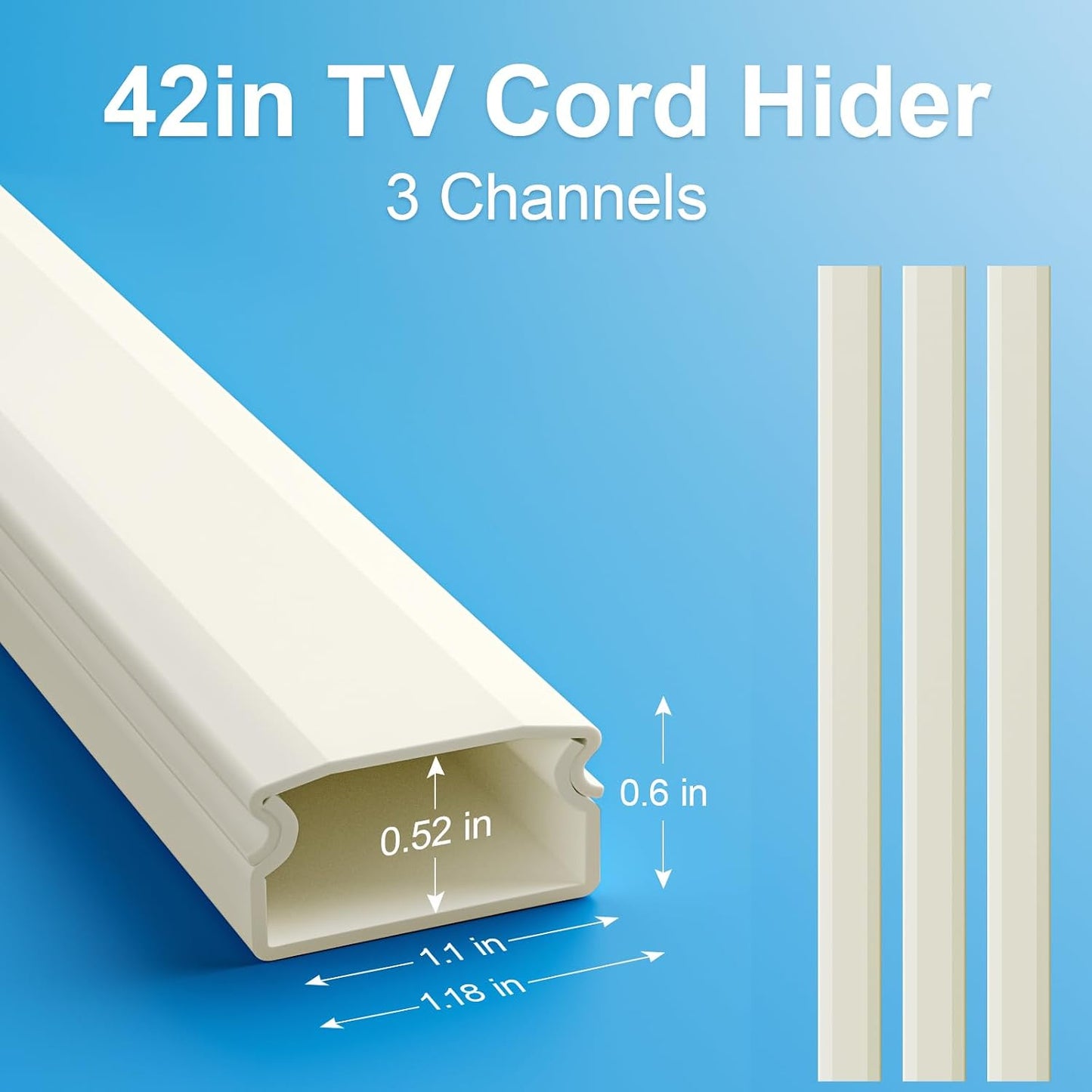 Ocultador cables TV 42pulg beige para 4 cables canaleta
